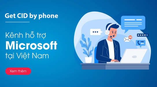 Hướng dẫn gọi tổng đài Microsoft lấy CID (get CID)