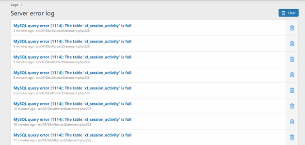 Hướng dẫn sửa lỗi xf_session_activity is full hiệu quả