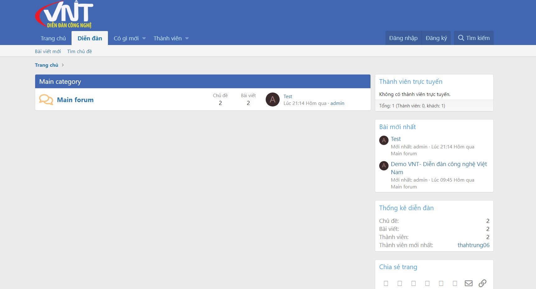 Resource 'VNT 2.1 - Giao diện Xenforo 2 theo phong cách Facebook'
